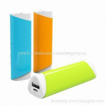 2,200mAh Power Banks with 5V DC, 500mA Input, Sized 27 x 27.5 x 90mm